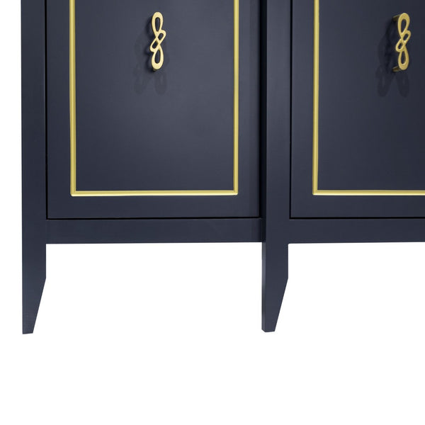 Atlas Annapolis Credenza – Chic Navy Storage Solution with Gold Accents for Stylish Home Organization Needs ST11002-01
