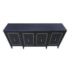 Atlas Annapolis Credenza – Chic Navy Storage Solution with Gold Accents for Stylish Home Organization Needs ST11002-01