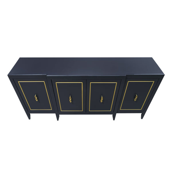 Atlas Annapolis Credenza – Chic Navy Storage Solution with Gold Accents for Stylish Home Organization Needs ST11002-01