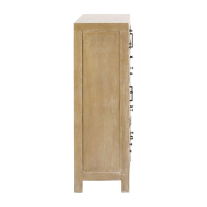 Atlas Astrid Cabinet - Rustic Coastal Charm with Glass Doors, Versatile Storage & Antique White Finish ST11005-01