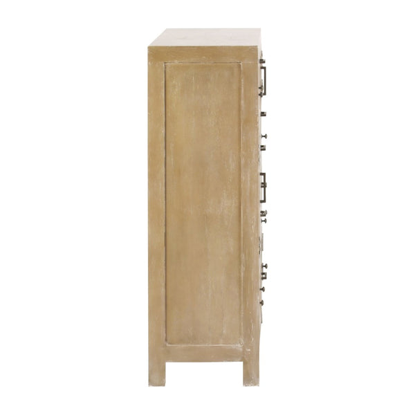 Atlas Astrid Cabinet - Rustic Coastal Charm with Glass Doors, Versatile Storage & Antique White Finish ST11005-01