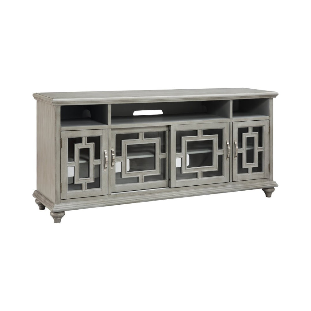 Atlas Barron Media Console: Stylish Gray Storage Cabinet for Modern Living Rooms & Organized Entertainment Spaces ST11006-01