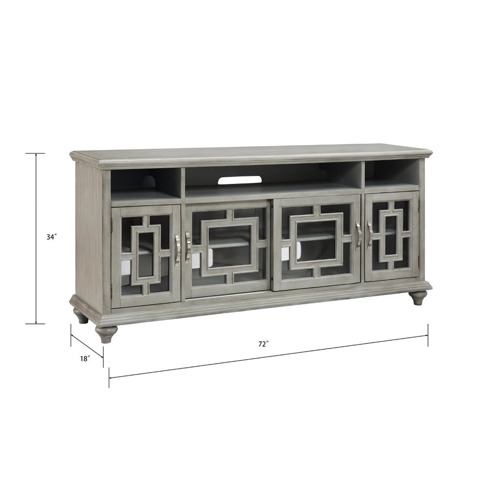 Atlas Barron Media Console: Stylish Gray Storage Cabinet for Modern Living Rooms & Organized Entertainment Spaces ST11006-01
