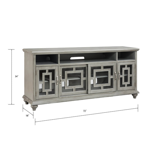 Atlas Barron Media Console: Stylish Gray Storage Cabinet for Modern Living Rooms & Organized Entertainment Spaces ST11006-01