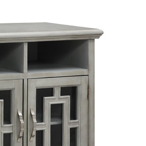 Atlas Barron Media Console: Stylish Gray Storage Cabinet for Modern Living Rooms & Organized Entertainment Spaces ST11006-01
