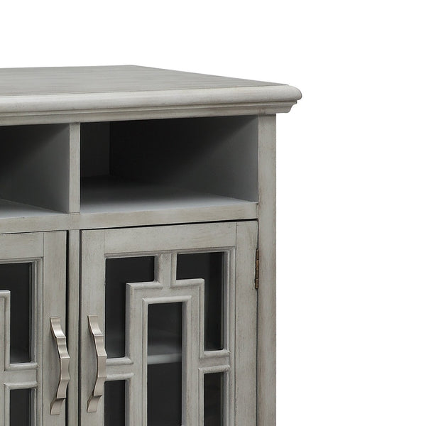 Atlas Barron Media Console: Stylish Gray Storage Cabinet for Modern Living Rooms & Organized Entertainment Spaces ST11006-01
