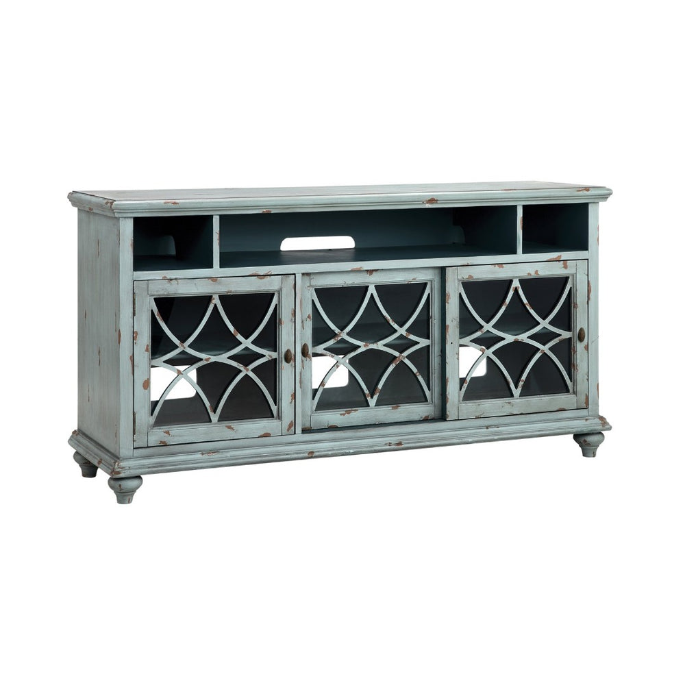 Atlas Bethania Media Console - Stylish Blue-Gray Design with Ample Storage for TVs and Accessories ST11007-01