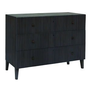 Atlas Bolt 3-Drawer Chest - Handcrafted Solid Wood Storage with Ribbed Design for Modern Farmhouse Style ST11009-01
