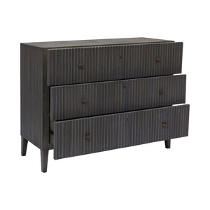Atlas Bolt 3-Drawer Chest - Handcrafted Solid Wood Storage with Ribbed Design for Modern Farmhouse Style ST11009-01