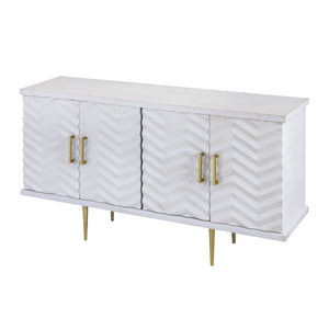 Atlas Brendle Credenza - Chic Whitewashed Storage with Herringbone Doors & Brass Accents for Any Space ST11012-01