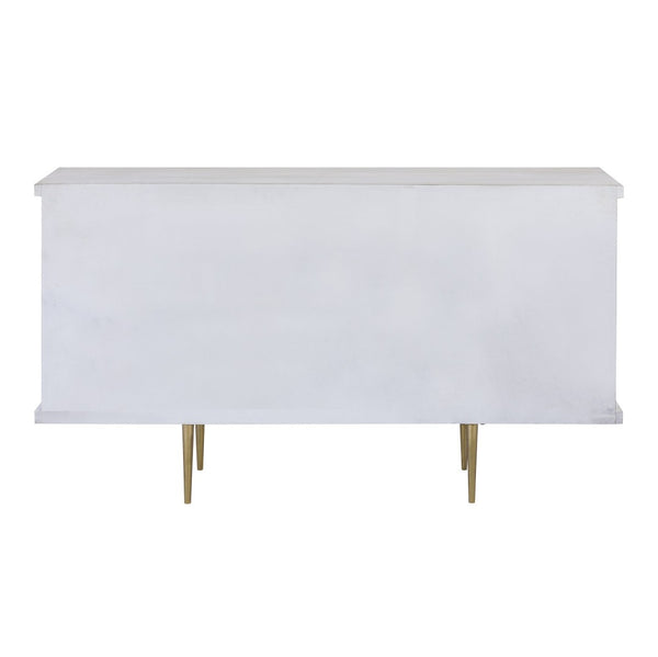 Atlas Brendle Credenza - Chic Whitewashed Storage with Herringbone Doors & Brass Accents for Any Space ST11012-01