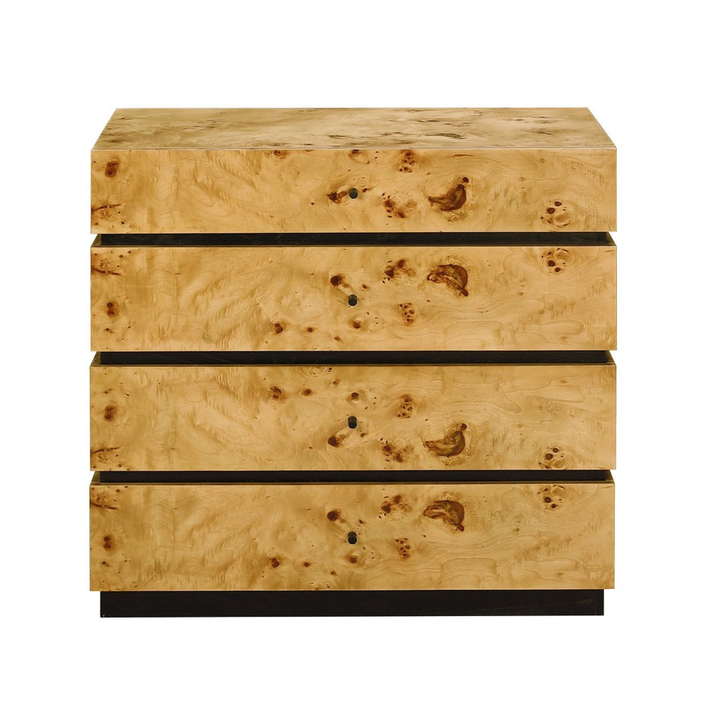 Atlas Bromo Chest - Stylish Natural Mappa Burl Storage with Four Drawers for Any Room's Practical Elegance Large Natural Burl ST11013-01
