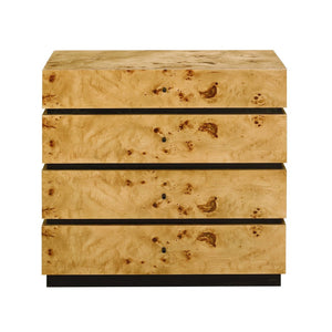 Atlas Bromo Chest - Stylish Natural Mappa Burl Storage with Four Drawers for Any Room's Practical Elegance Large Natural Burl ST11013-01