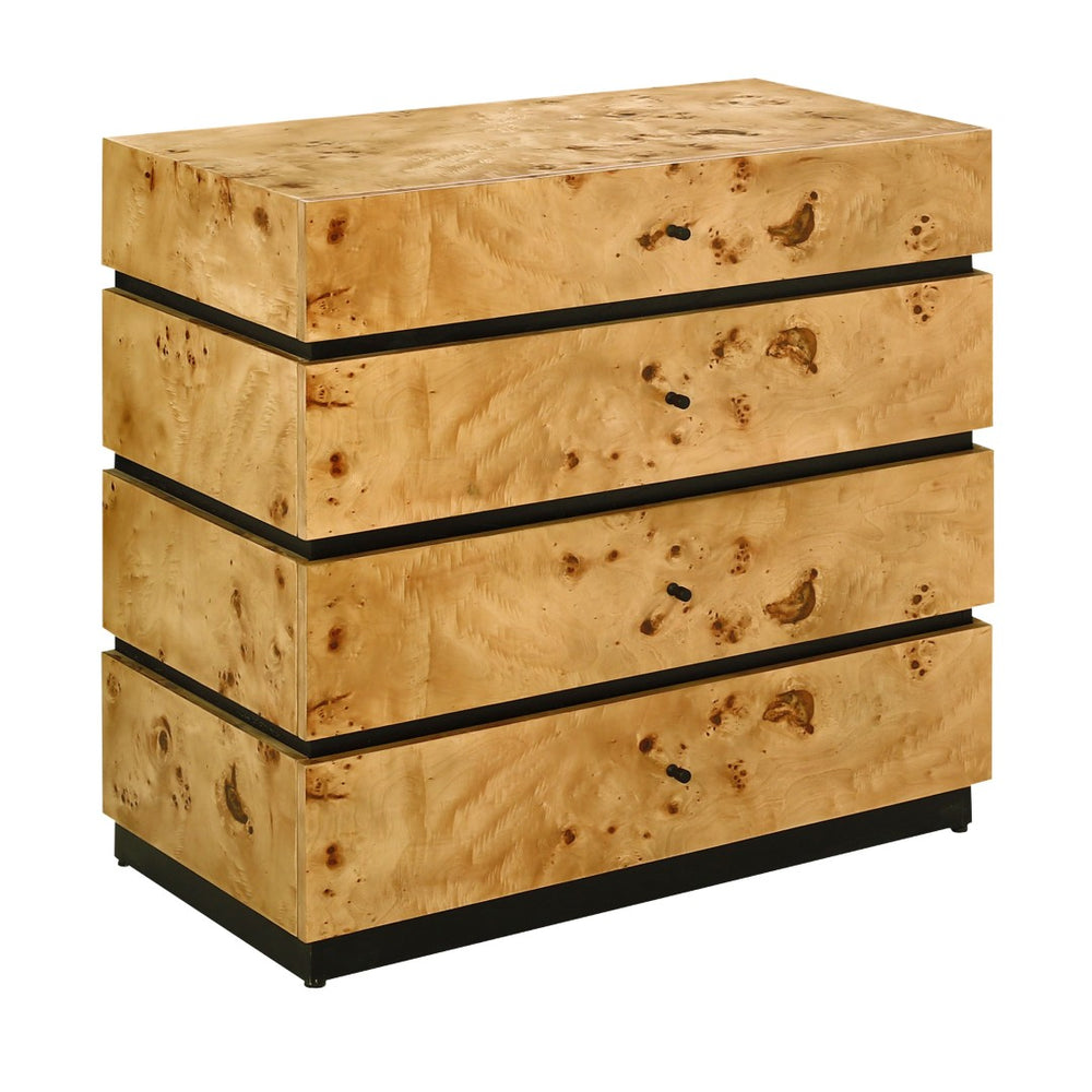 Atlas Bromo Chest - Stylish Natural Mappa Burl Storage with Four Drawers for Any Room's Practical Elegance Large Natural Burl ST11013-01