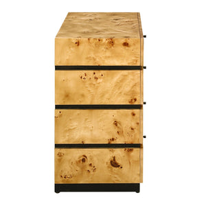 Atlas Bromo Chest - Stylish Natural Mappa Burl Storage with Four Drawers for Any Room's Practical Elegance Large Natural Burl ST11013-01