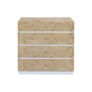 Atlas Bromo Chest - Stylish Natural Mappa Burl Storage with Four Drawers for Any Room's Practical Elegance Large Bleached Burl ST11013-02