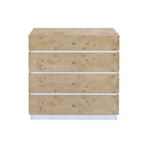 Atlas Bromo Chest - Stylish Natural Mappa Burl Storage with Four Drawers for Any Room's Practical Elegance Large Bleached Burl ST11013-02