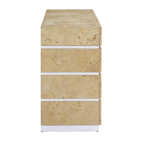 Atlas Bromo Chest - Stylish Natural Mappa Burl Storage with Four Drawers for Any Room's Practical Elegance Large Bleached Burl ST11013-02