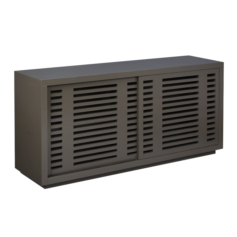 Atlas Calamar Credenza - Stylish Storage Solution with Slatted Doors for Modern Living Spaces and Offices Brown ST11014-03