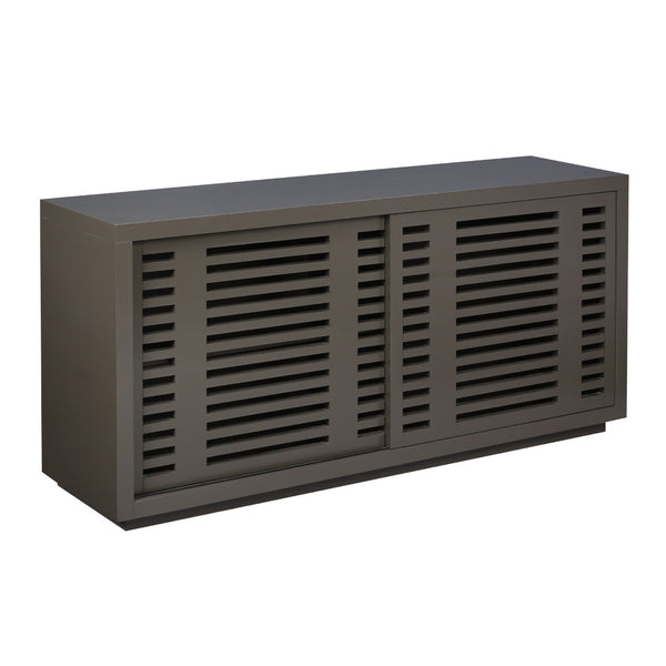 Atlas Calamar Credenza - Stylish Storage Solution with Slatted Doors for Modern Living Spaces and Offices Brown ST11014-03