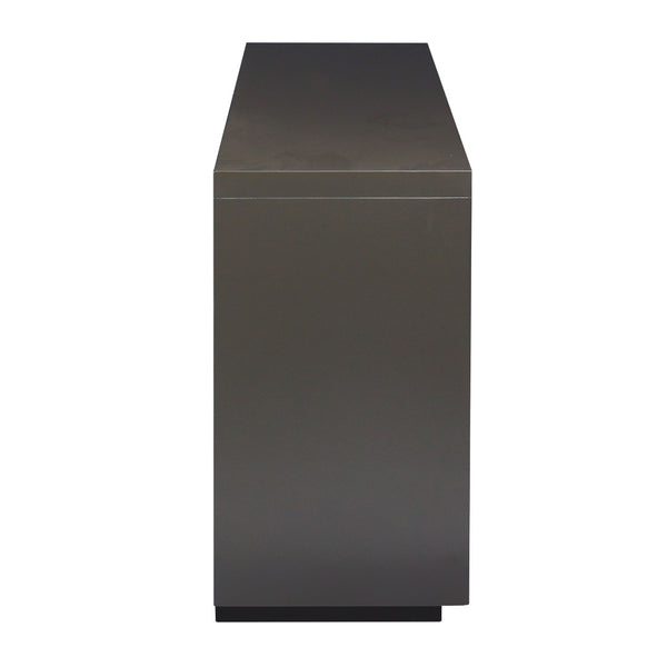 Atlas Calamar Credenza - Stylish Storage Solution with Slatted Doors for Modern Living Spaces and Offices Brown ST11014-03