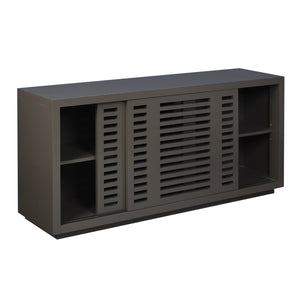 Atlas Calamar Credenza - Stylish Storage Solution with Slatted Doors for Modern Living Spaces and Offices Brown ST11014-03