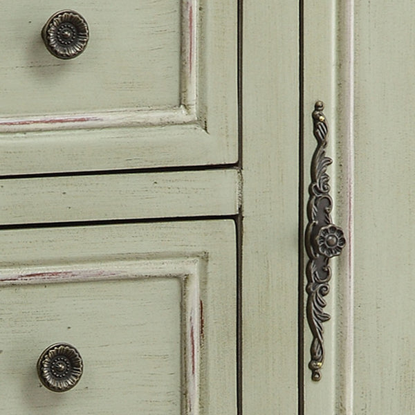 Atlas Chesapeake Hand-Painted Storage Cabinet - Antique Green Charm with 6 Drawers & Timeless Style ST11016-01