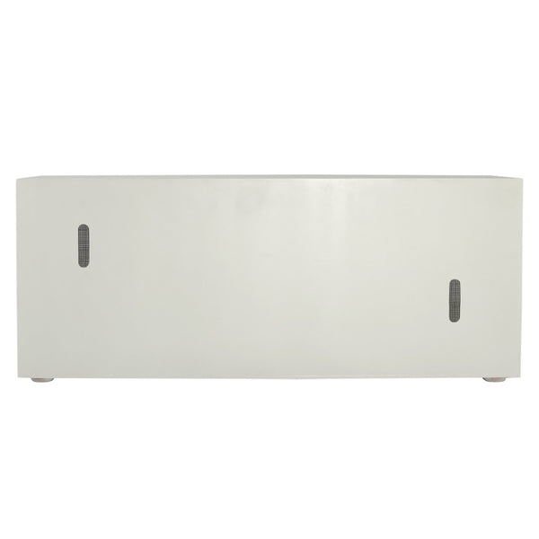 Atlas Clearwater Credenza - Stylish White Storage Solution with Woven Rattan Panels for Modern Spaces ST11017-01