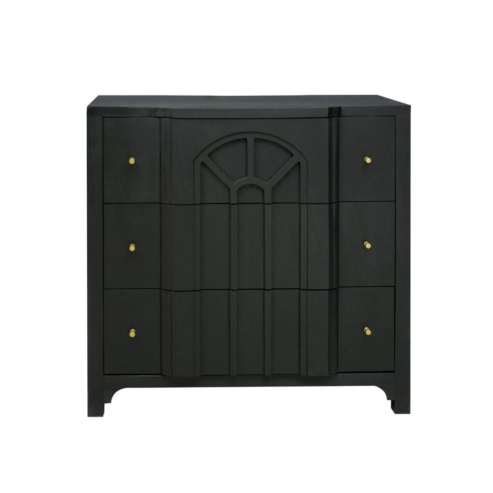 Atlas Conrad Chest - Elegant Kettle Black Storage Solution with Three Drawers and Timeless Design Features ST11019-01