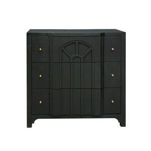 Atlas Conrad Chest - Elegant Kettle Black Storage Solution with Three Drawers and Timeless Design Features ST11019-01