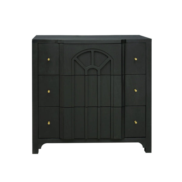 Atlas Conrad Chest - Elegant Kettle Black Storage Solution with Three Drawers and Timeless Design Features ST11019-01