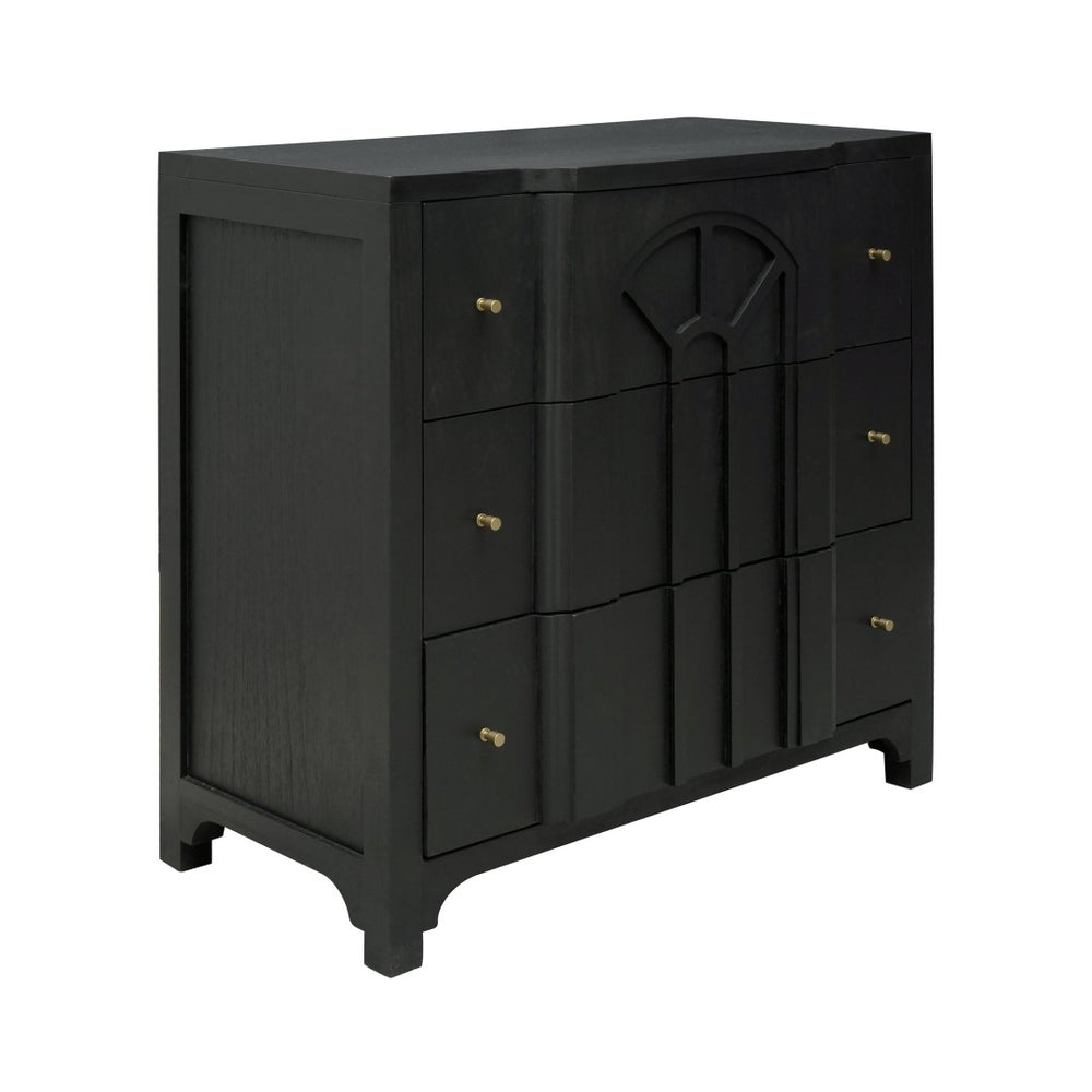 Atlas Conrad Chest - Elegant Kettle Black Storage Solution with Three Drawers and Timeless Design Features ST11019-01