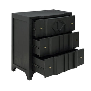Atlas Conrad Chest - Elegant Kettle Black Storage Solution with Three Drawers and Timeless Design Features ST11019-01