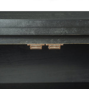 Atlas Conrad Credenza - Matte Kettle Black, Elegant Storage Solution with Carved Design & Glass Doors ST11020-01
