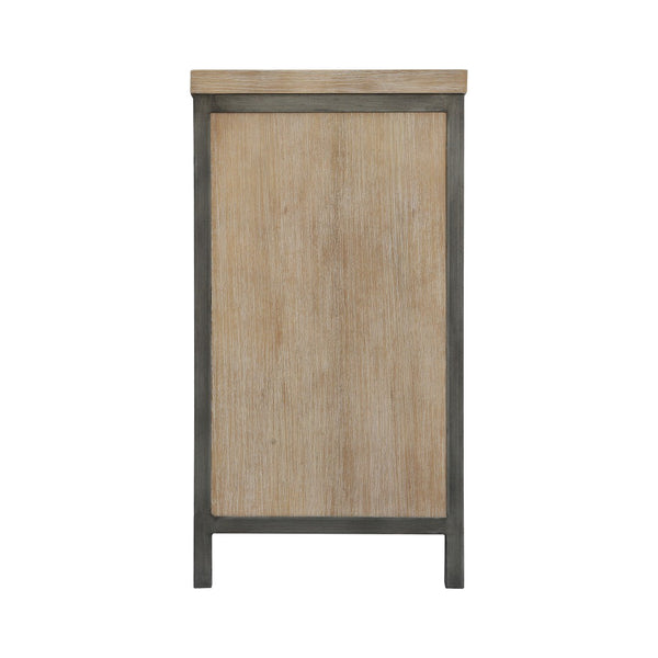 Atlas Cork County Chest - Rustic 3-Drawer Storage Solution with Industrial Iron Frame & Natural Acacia Wood ST11021-01