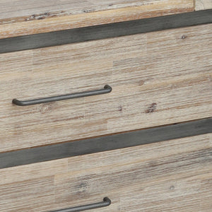 Atlas Cork County Chest - Rustic 3-Drawer Storage Solution with Industrial Iron Frame & Natural Acacia Wood ST11021-01