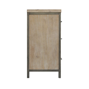 Atlas Cork County Cabinet - Rustic 2-Door 3-Drawer Storage Solution in Natural Acacia & Iron Frame Design ST11022-01
