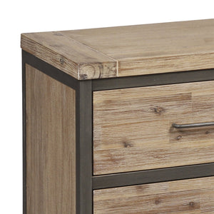 Atlas Cork County Chest - Stylish Natural Acacia Storage with Iron Frame for Rustic Industrial Charm ST11023-01