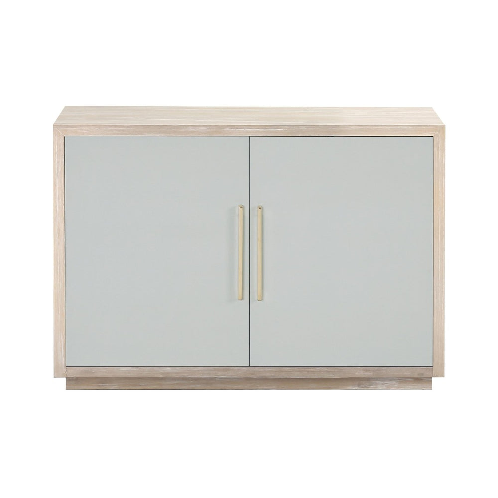 Atlas Crystal Bay Cabinet - Stylish Coastal Storage Solution with Adjustable Shelves & Linen-Wrapped Doors ST11024-01