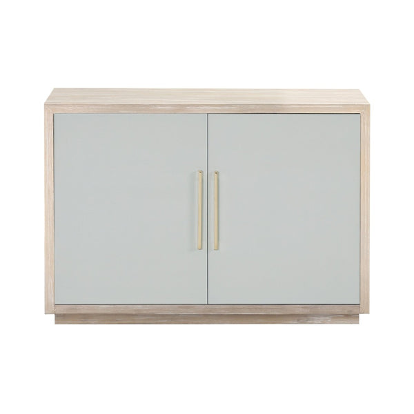 Atlas Crystal Bay Cabinet - Stylish Coastal Storage Solution with Adjustable Shelves & Linen-Wrapped Doors ST11024-01