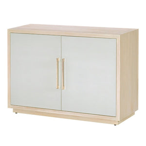 Atlas Crystal Bay Cabinet - Stylish Coastal Storage Solution with Adjustable Shelves & Linen-Wrapped Doors ST11024-01