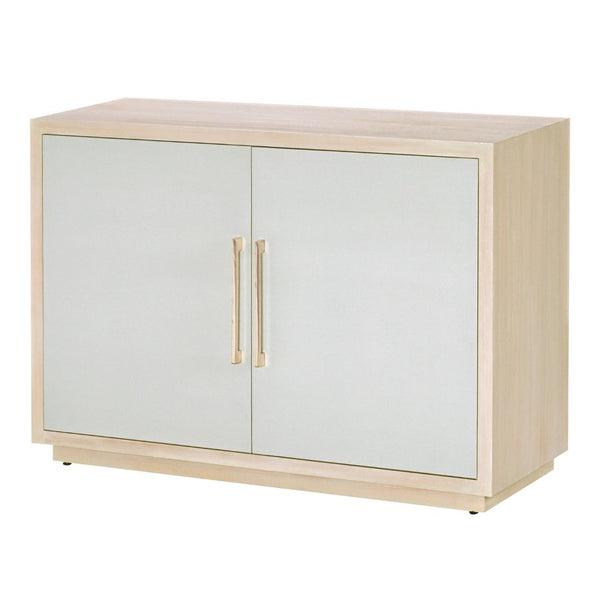 Atlas Crystal Bay Cabinet - Stylish Coastal Storage Solution with Adjustable Shelves & Linen-Wrapped Doors ST11024-01