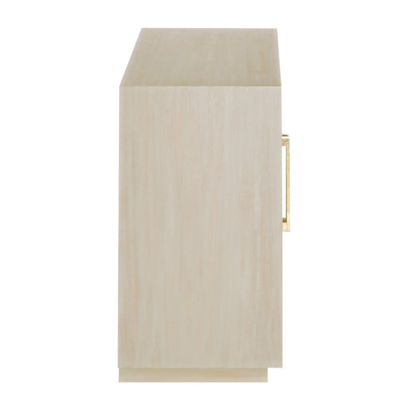 Atlas Crystal Bay Cabinet - Stylish Coastal Storage Solution with Adjustable Shelves & Linen-Wrapped Doors ST11024-01