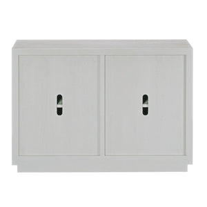 Atlas Crystal Bay Cabinet - Stylish Coastal Storage Solution with Adjustable Shelves & Linen-Wrapped Doors ST11024-01