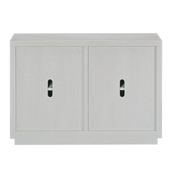 Atlas Crystal Bay Cabinet - Stylish Coastal Storage Solution with Adjustable Shelves & Linen-Wrapped Doors ST11024-01