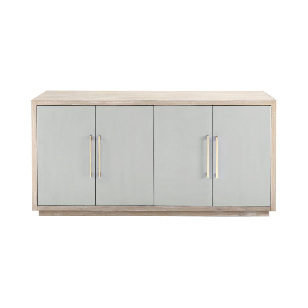 Atlas Crystal Bay Credenza - Handcrafted Storage Solution with Adjustable Shelving & Elegant Linen Wrap Finish ST11025-01