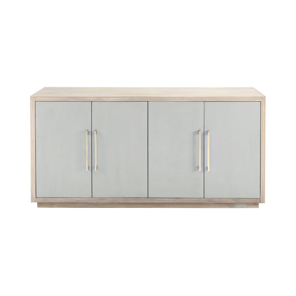 Atlas Crystal Bay Credenza - Handcrafted Storage Solution with Adjustable Shelving & Elegant Linen Wrap Finish ST11025-01