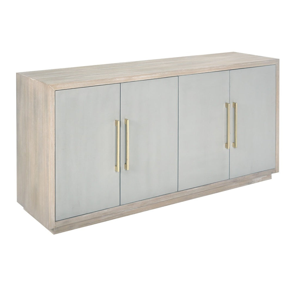 Atlas Crystal Bay Credenza - Handcrafted Storage Solution with Adjustable Shelving & Elegant Linen Wrap Finish ST11025-01