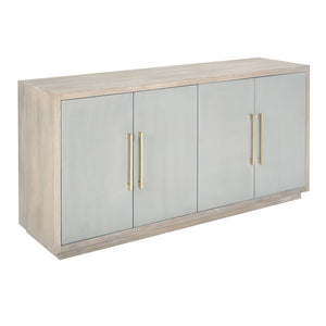 Atlas Crystal Bay Credenza - Handcrafted Storage Solution with Adjustable Shelving & Elegant Linen Wrap Finish ST11025-01
