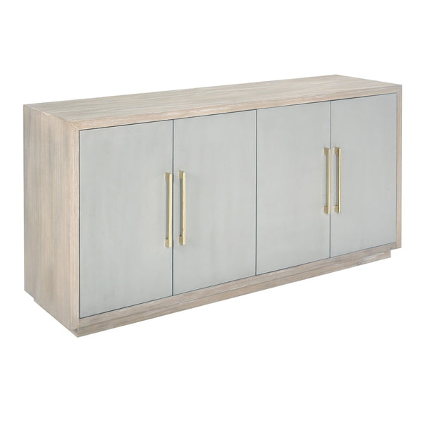 Atlas Crystal Bay Credenza - Handcrafted Storage Solution with Adjustable Shelving & Elegant Linen Wrap Finish ST11025-01